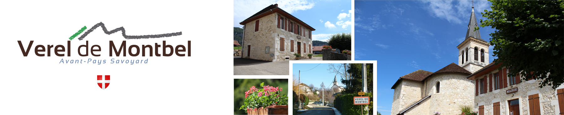 En-tête : Verel-de-Montbel, le village, l'église, la mairie